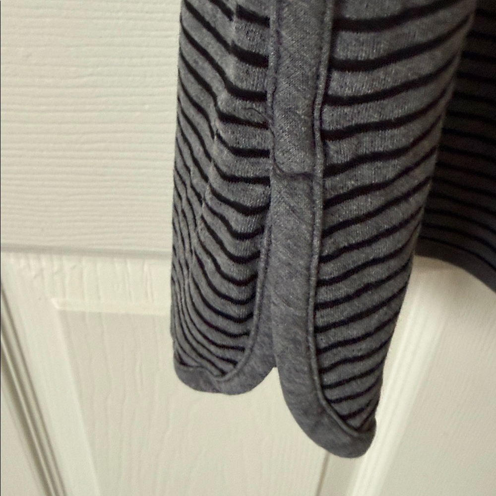 Eileen Fisher Black and Gray Striped Top. - Picture 4 of 10